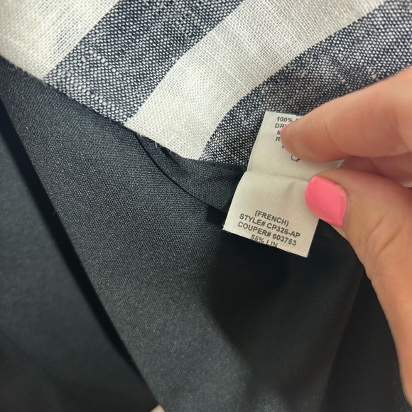 Anthropologie Eva Franco Oversized Striped Linen Blend Blazer Jacket Size SP - Picture 6 of 14